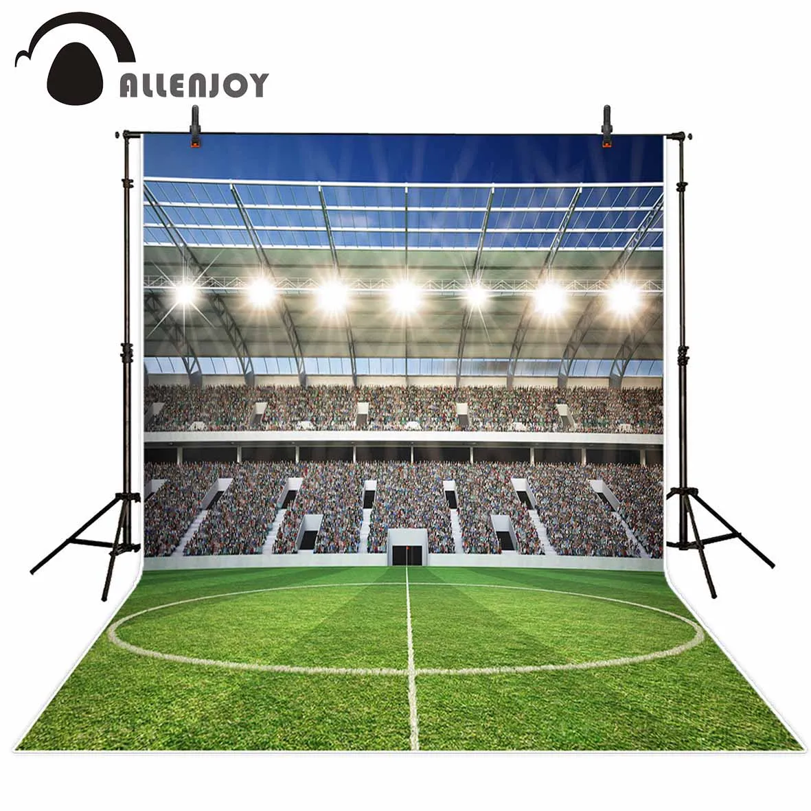 

Allenjoy photography backdrop football field sports glitter custom birthday background fabric photo prop printed