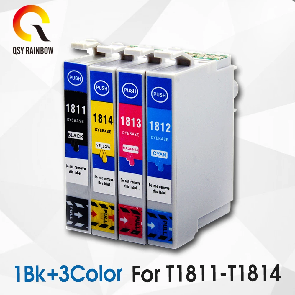 

4PCS T1811 T1812 T1813 T1814 FOR EPSON XP-212 XP-215 XP-312 XP-412 XP-415 XP-202 XP-102 XP-302 XP-405 XP-205 ink cartridges