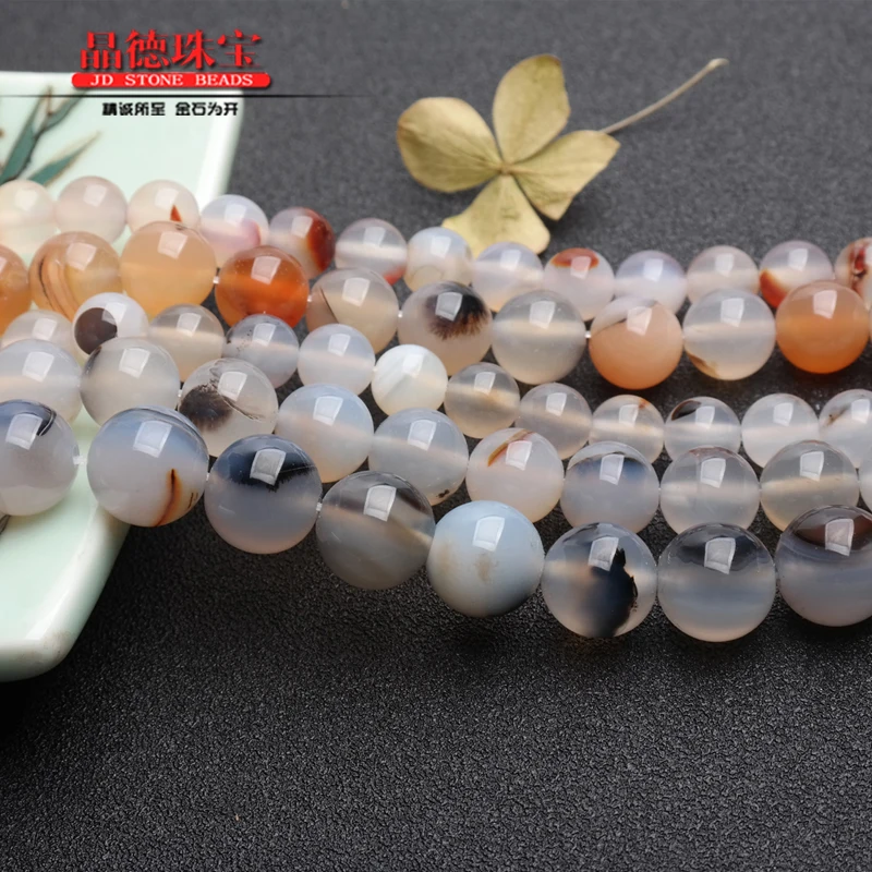 

3A 5A Red Plants Agate Matte Black Onyx Round Beads 15" Strand 6 8 10 12 14 16mm Pick Size For Jewelry Making Free Shipping