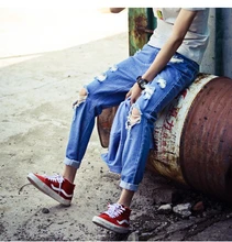 Free shipping! ! ! 2015 New Product of individual Character Style Jeans Trousers Men’s Casual Pants Nine Minutes Of pants 29-32
