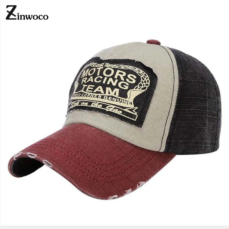 

Zinwoco Patch Old Racing Baseball Cap Outdoor Hat Ladies Summer Sun Visor Cap Men's Sun Hat