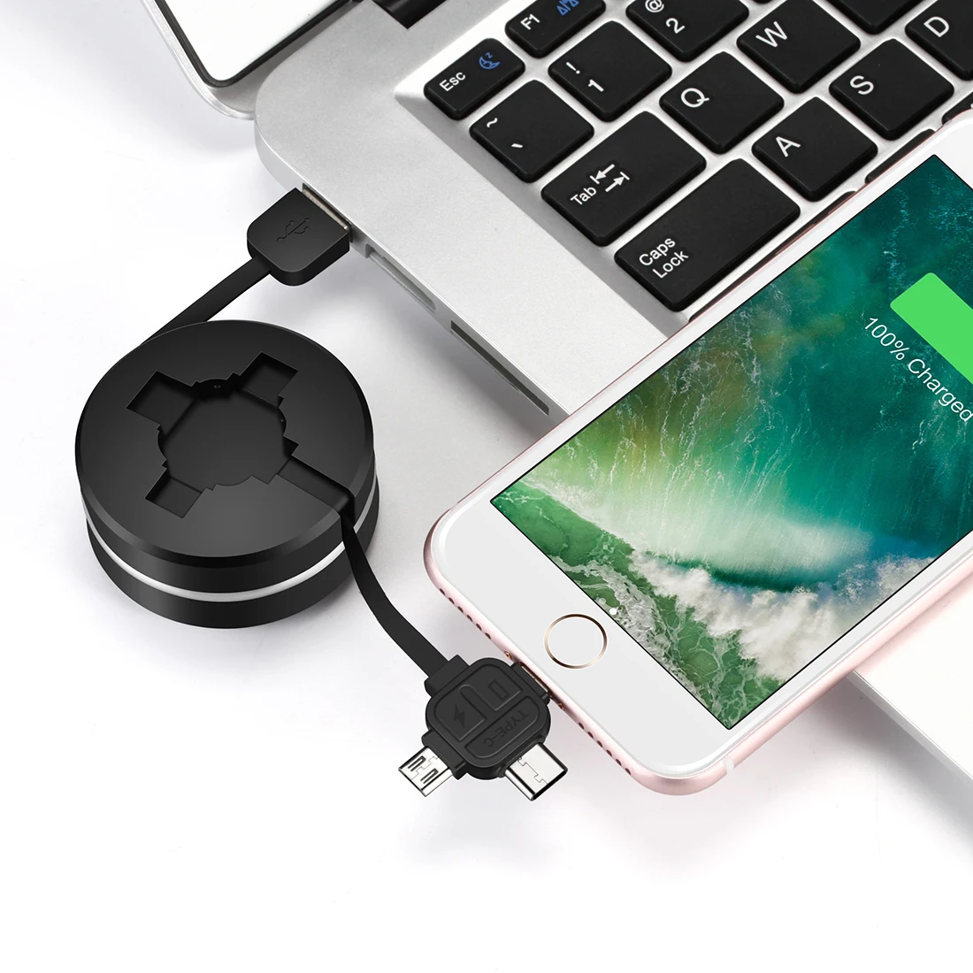 3 في 1 USB مايكرو-نوع C كابل ل iphone 8 7 6 سامسونج هواوي Xiaomi العالمي قابل للسحب بيانات الشحن كابل يو اس بي
