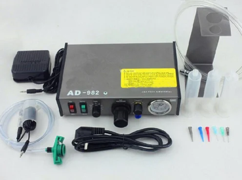 220V AD-982 Semi-Auto Glue Dispenser PCB Solder Paste Liquid Controller Dropper Fluid dispenser Top Quality | Инструменты