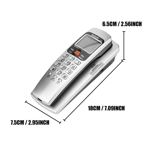FSK/DTMF Caller ID Telephone Corded Phone Big Button Desk Put Landline Fashion Extension Telephone for Home Red Blue Silver Blue