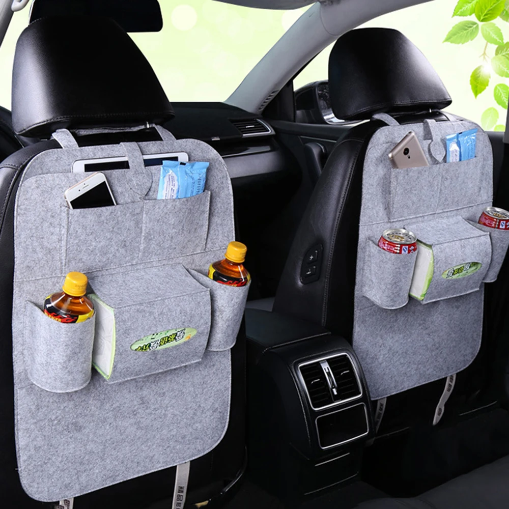 

Storage Baskets Bags Universal Car Back Seat Organizer Box Felt Covers Backseat Holder Multi-Pockets Container Dropshipping