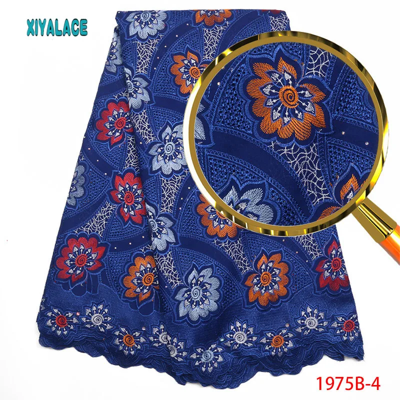 

Newest Soft Swiss Voile Lace In Switzerland Latest Embroidered Eyelet African Nigerian Dry Lace Fabric With Rhinestones PGC1975B