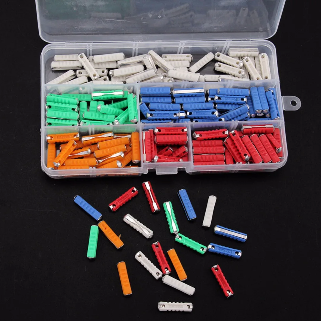 

New 200pcs 5 Kinds Ceramic Fuse Electrical Continental Fuses Assortment Kit 5A 8A 16A 25A 40AMP for Car Two-wheeler