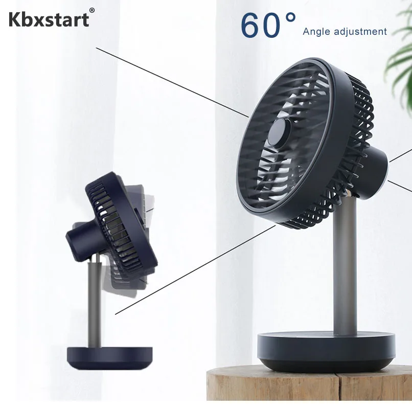 

Kbxstart Mini Portable Desktop Shaking Head Fan USB Charging Adjustable Angle Air Cooling Fan Natural Wind Ventilation