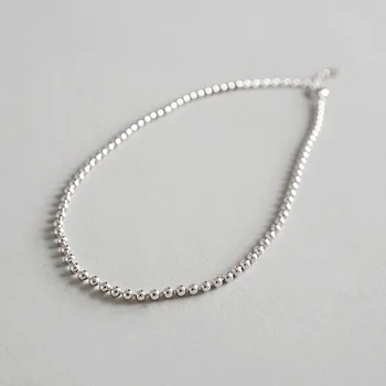 

Real 925 sterling silver ankle bracelet on the leg beach accessories, simple 2mm beads anklets for women foot jewelry