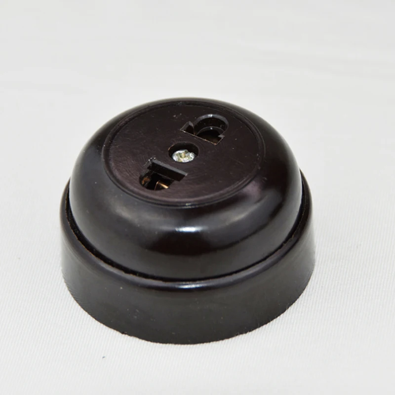 

5pcs Retro EU Standard Power Socket Surface Mounted Two-holes Mini Wall Electrical Socket Outlet Bakelite 10A250V