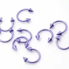 Много филигранные кольца для губ cbr Подкова шип конус круглые кольца 10 шт. пирсинг для тела ювелирные изделия сталь фиолетовый цвет