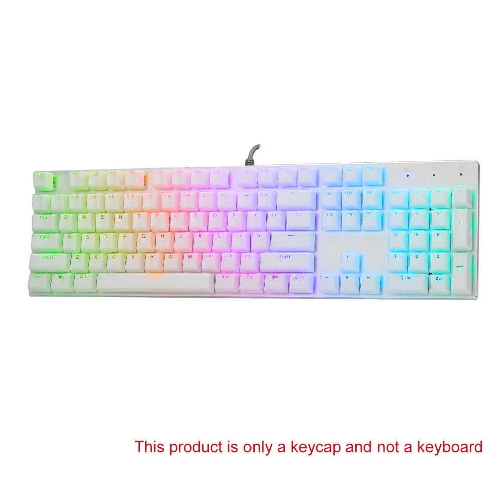 Модные PBT брелки для клавиатуры с подсветкой Doubleshot Gaming Led для Cherry Mx Outemu Crystal White 104 ключей с брелоком