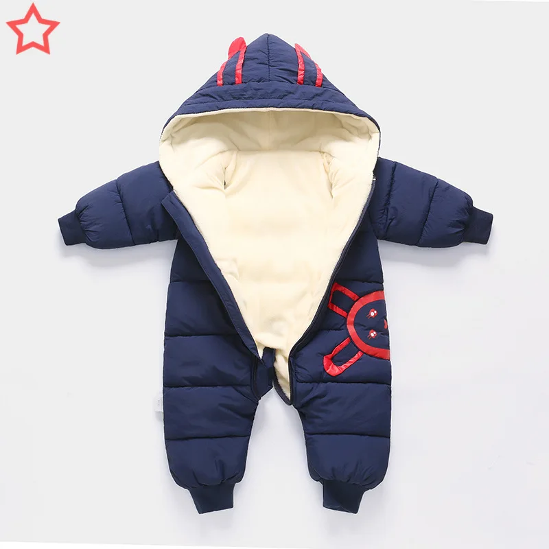 infant baby girls romper winter thick long sleeve jumpsuit for newborn boys clothing toddle cotton fleece velvet hoodies
