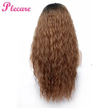 Cheap Plecare 28"Inch Blond Pruiken Kinky Curly Synthetic Lace Front Wig for Black Women High Temeperature Fiber Hair Pink Wigs