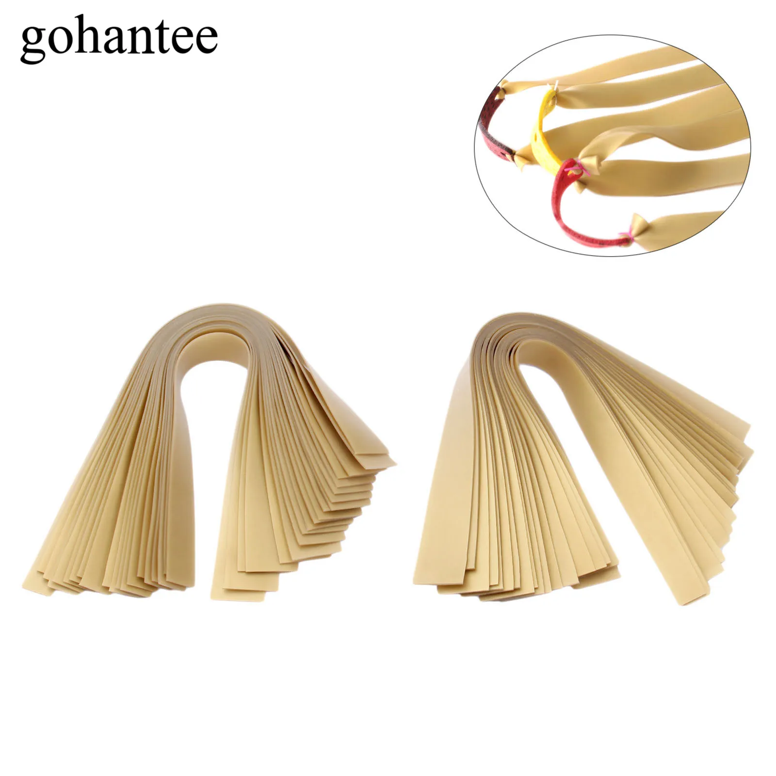 

20Pcs 0.7mm/0.8mm Thickness*25cm Length Slingshots Rubber Band Tube Golden Natural Latex Flat Rubber Band For Slingshot Catapult