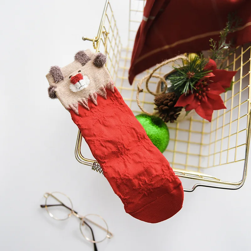 Носки женские х/б в красную полоску|socks ladies|cartoon sockssocks rabbit |