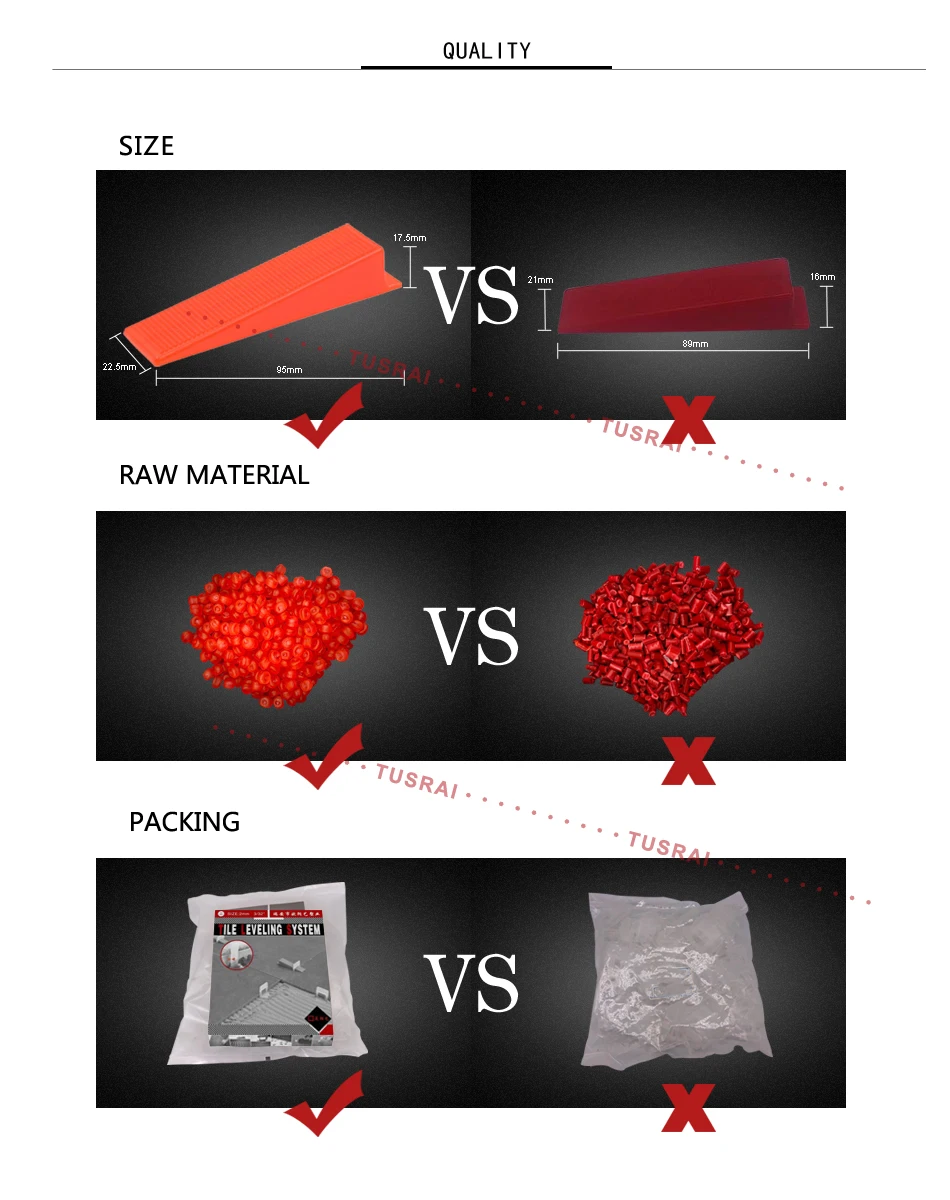 Клиньев для плитки 100шт керамическая пола система выравнивания инструмент для укладки плитки TUSRAI