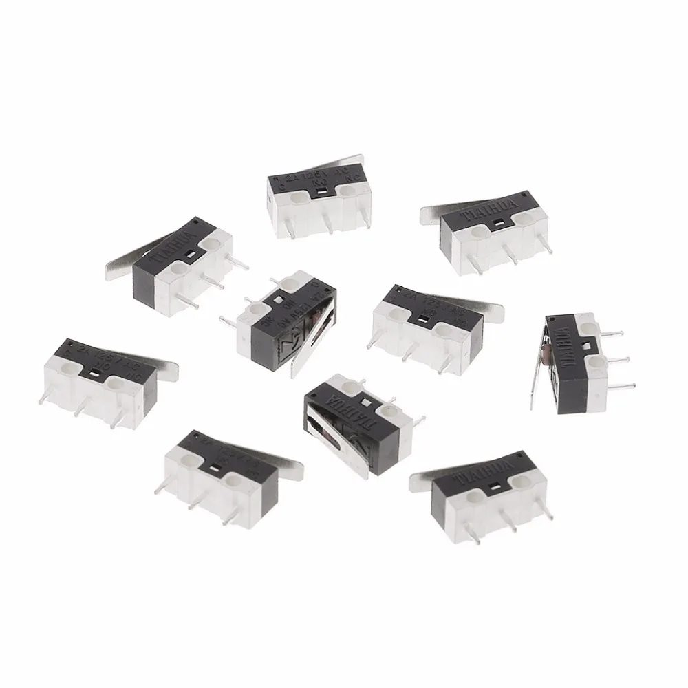 10 шт. 2A 125V 3PIin микро концевые переключатели рычаг роликовый Привод SPDT