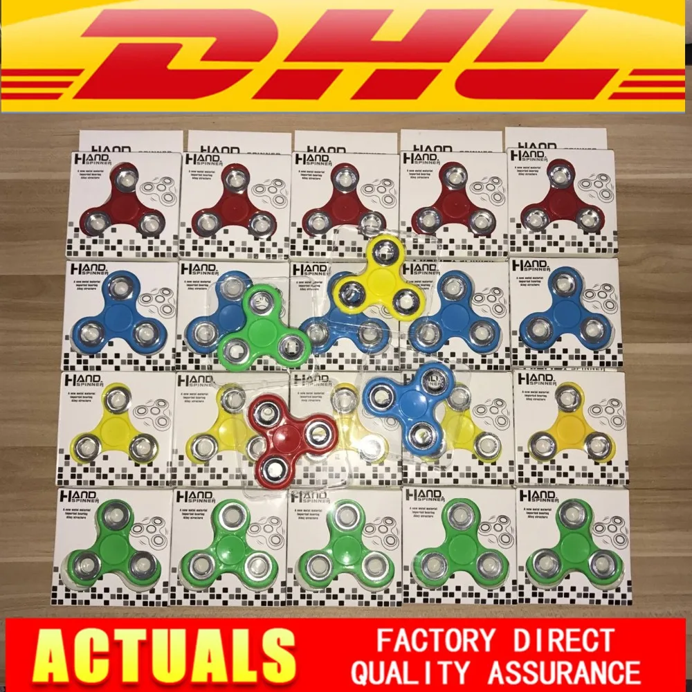 

40pcs/lot Free Shiping Factory Direct Tri-Spinner Fidget Toys Plastic EDC Hand Spinner For Autism Reliever Focus Toy Gift