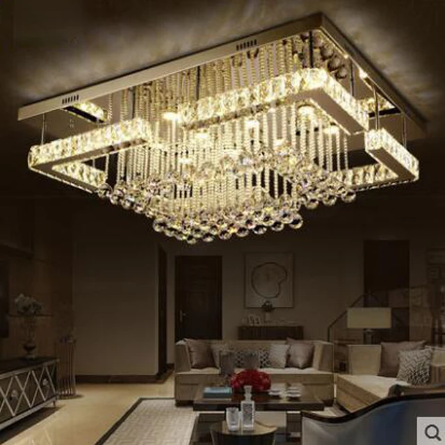 Good Deal Rectangular living room lamp led crystal lamp ceiling lamp modern minimalist atmospheric bedroom dining room lamps led lighting Good Deal Rectangular living room lamp led crystal lamp ceiling lamp modern minimalist atmospheric bedroom dining room lamps led lighting