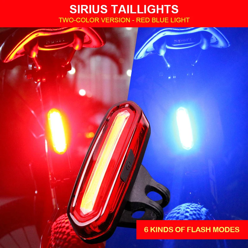 Велосипедный задний светильник велосипедный светодиодный задний светильник USB Перезаряжаемый Водонепроницаемый MTB дорожный велосипедный задний светильник s задний фонарь Аксессуары для велосипеда - Цвет: Red and Blue