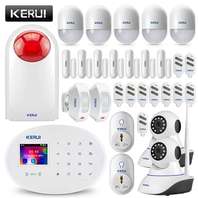 KERUI Wireless Home Alarm Security Protection IP Camera WIFI+GSM System Sensor Burglar Motion Detector | Безопасность и защита
