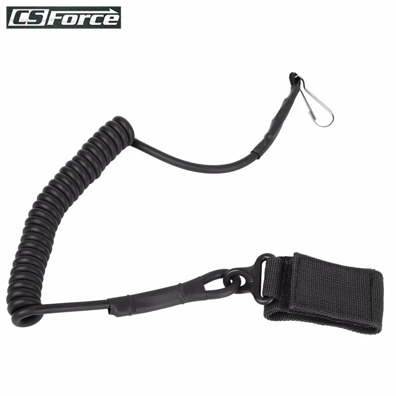 Tactical Pistol Handgun Elastic Spring Lanyard Sling for Duty Belt