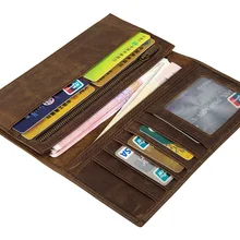 Коричневые мужские кошельки из натуральной кожи, мужские кошельки из воловьей кожи, s портмоне, Crazy Horse, кожаный бумажник, мужской держатель для карт# MD-J8100