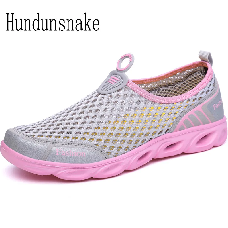 

Hundunsnake Women's Sports Shoes Pink Air Mesh Breathable Running Shoes Lightweight Sneakers Women 2018 Krasovki Gumshoes T246