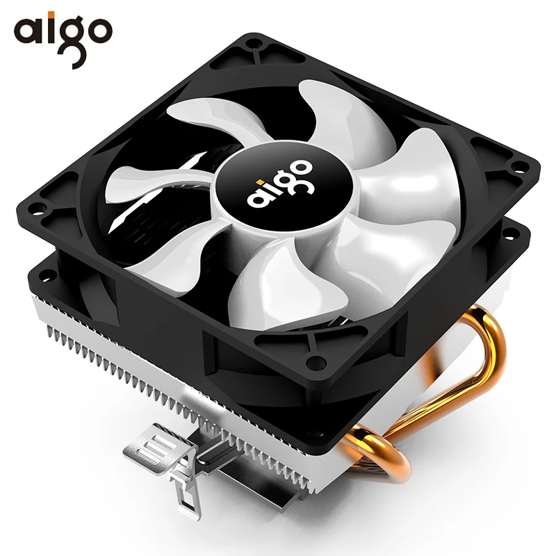 Aigo кулер для процессора 90 мм вентилятор охлаждения 2 Heatpipe cpu вентиляторы 3Pin PC охлаждения радиатора для LGA/775/1156/1366/AM4/AM3/AM2+/AM2 - Цвет лезвия: Aigo CC92 Cooler