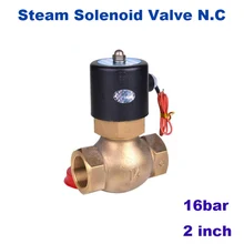 GOGO 16 бар высокотемпературный 180C 2 способ водяной кран электромагнитный клапан 2 дюйма US-50 PTFE нормальный закрытый латунный клапан для горячего воздуха