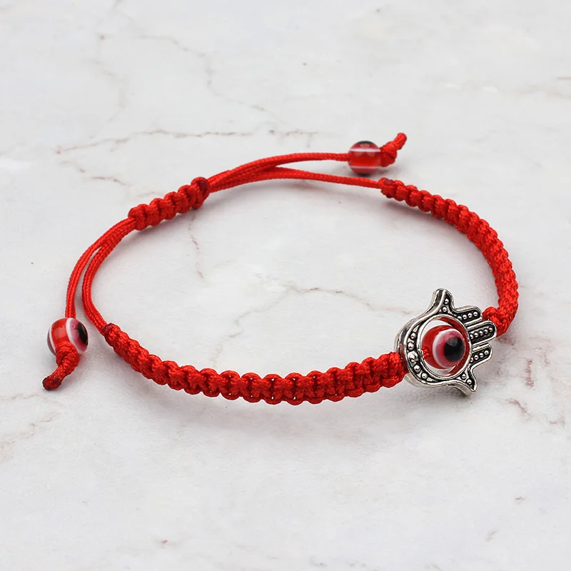 Ручной работы акриловый браслет Красный Злой Глаз бусина Хамса ювелирные изделия для женщин