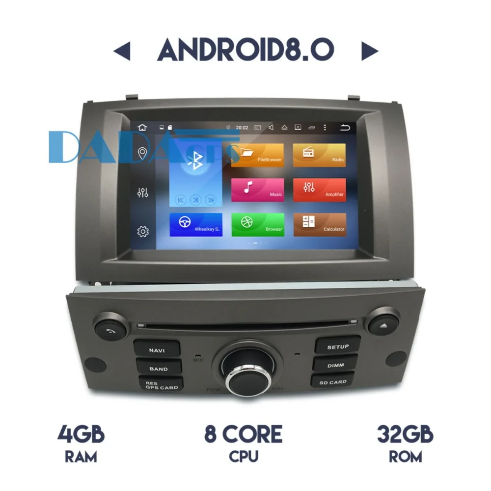 

2 DIN Android 8.0 Octa Core Car Stereo DVD Player Vehicle for Peugeot 407 2004-2010 Sat nav Audio Unit GPS Navigation Multimedia