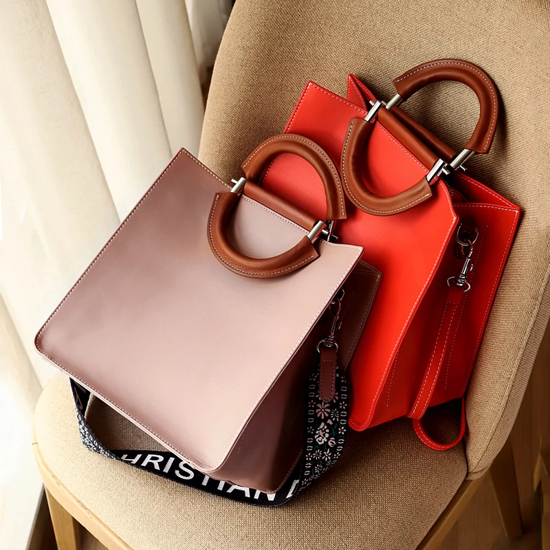 

Designer Women Leather Handbags Ladies Patchwork Pattern Top-handle Bags New Fashion Girls Shoulder Bags Two Strap Crossbody Bag