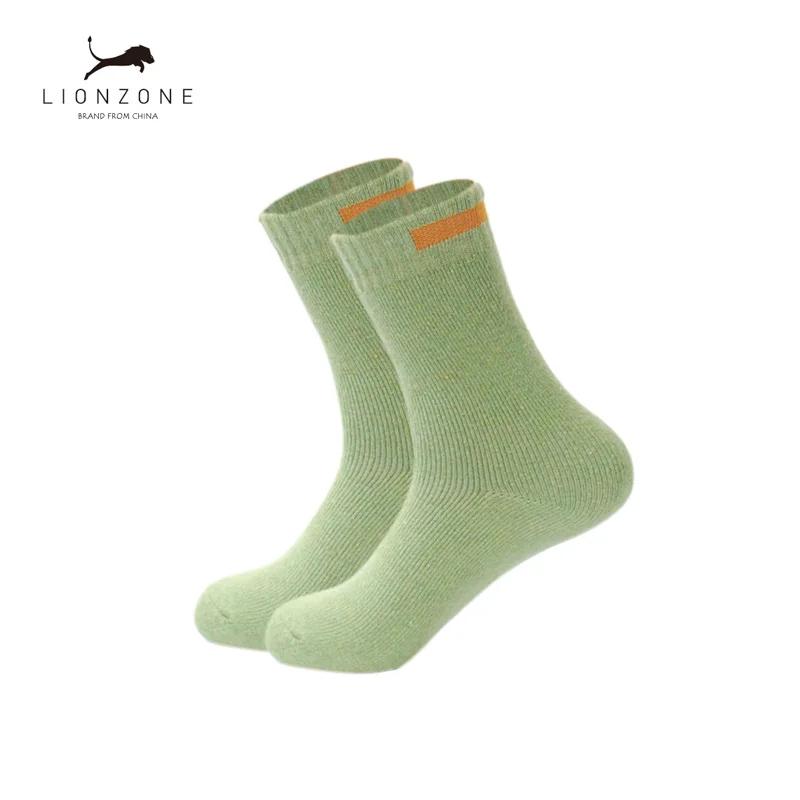 LIONZONE Твердые кашемировые носки из мериносовой шерсти с тканевым дизайном 10 цветов зимние теплые термоноски - Цвет: Glass Green