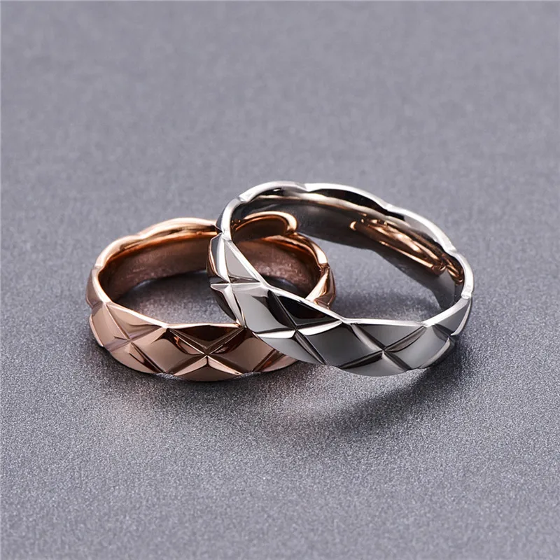 

New Fashion Rose Gold Color Stainless Steel Rings Reticulate Patterns Wonder Woman Rings Wedding Jewelry