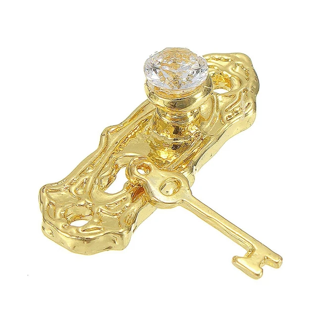 1:12 Miniature Gold Door Ring Lock Door Set Alloy Retro House Miniature Door Lock Doll House Furniture Accessories for Doll Ho 6