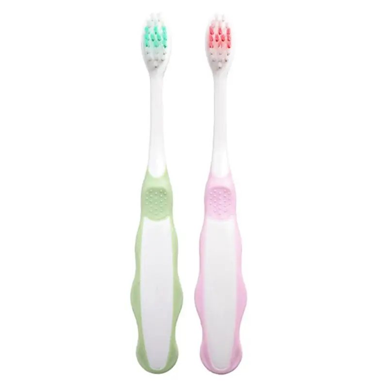

2 Pcs Toothbrush Simple Cute Children Soft-bristled Toothbrush Cartoon Creative Child Non-slip Handle Portable Travel Toothbrush
