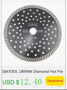 DIATOOL 2 шт. 230 мм Diamond горячего прессования Diamond Turbo лезвия мульти отверстия Aterial Керамика плитка Гранит резки 10 мм сегмент высота