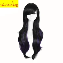 Xi.Rocks Cosplay Long Synthetic Hair Ombre Wig For Black/White Women Party Wigs High Temperature Fiber Wigs