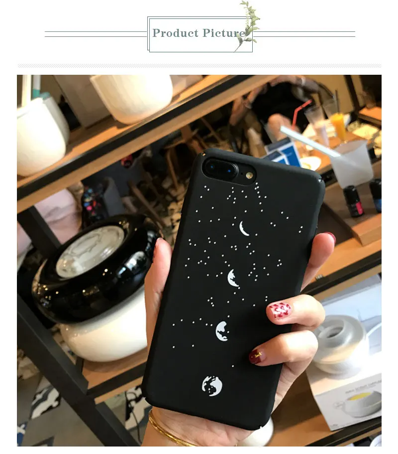 Moon Eclipse Black Matte Phone Case For iPhone 8 8plus 7 7 Plus Cases Clear Phone Case For iphone 6 s 6s Plus Cases Cover Coque  (8)