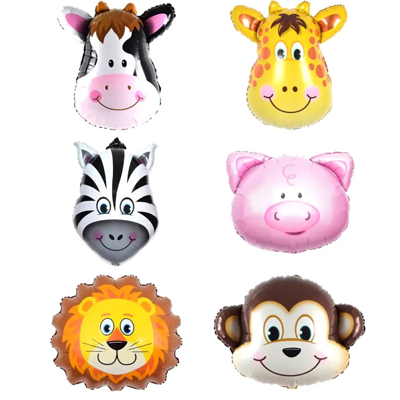 

5 Pcs Animal Balloon Jungle Party Decor Zoo Helium Foil Air Balloon Kids Birthday Party Decorations Kit Balloon Accessories