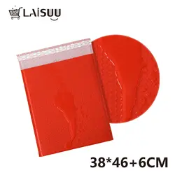 40 шт. 14,9*18 "/38*46 см Поли Bubble Конверты Самостоятельная Seal Красный Мягкий Конверты одежда экспресс сумка Противоударный поли пузырь почтовый