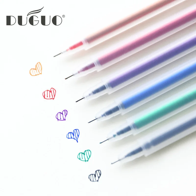 

DUGUO cute stationery Korea stationery simple transparent frosted watercolor gel pen 0.5mm water chalk student sign color pen