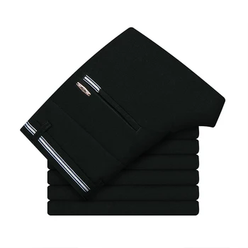 

HCXY Straight Work Wear Men Suit Pants Casual Blue Mens Business Trousers Pantalones Hombre Formal Black Wrinkle free Pants