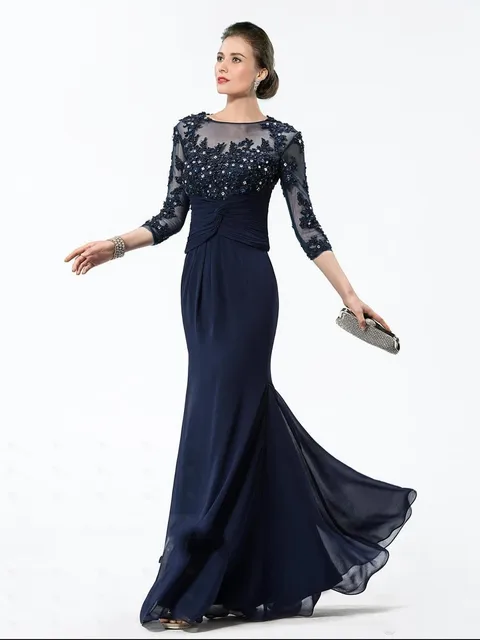 robe de soirée bleu marine