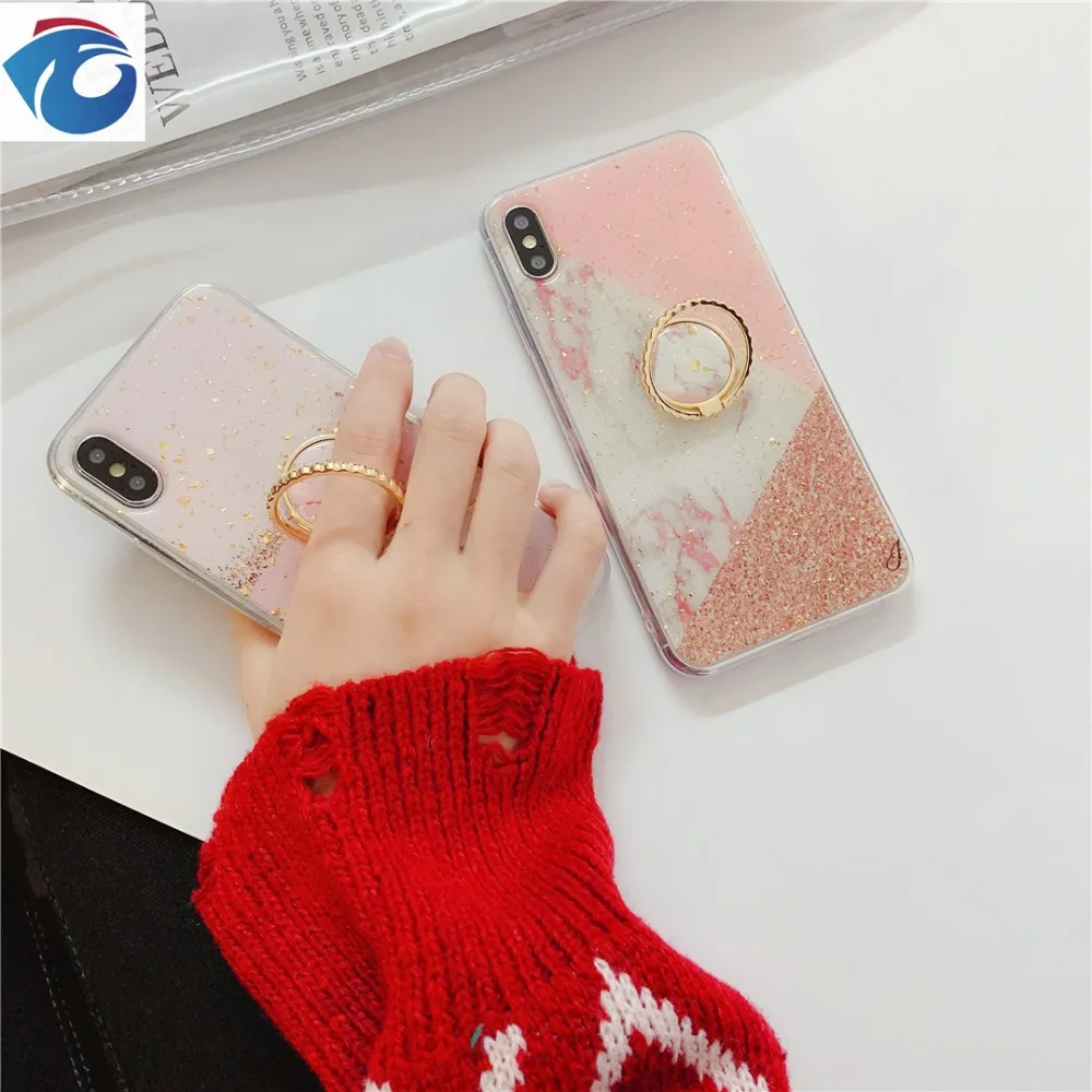 HUANQING Luxury gold foil tinted marble cell phone case For iPhone 6 6S 7 7Plus 8 8Plus XR XS Max Stent Protection Shell03