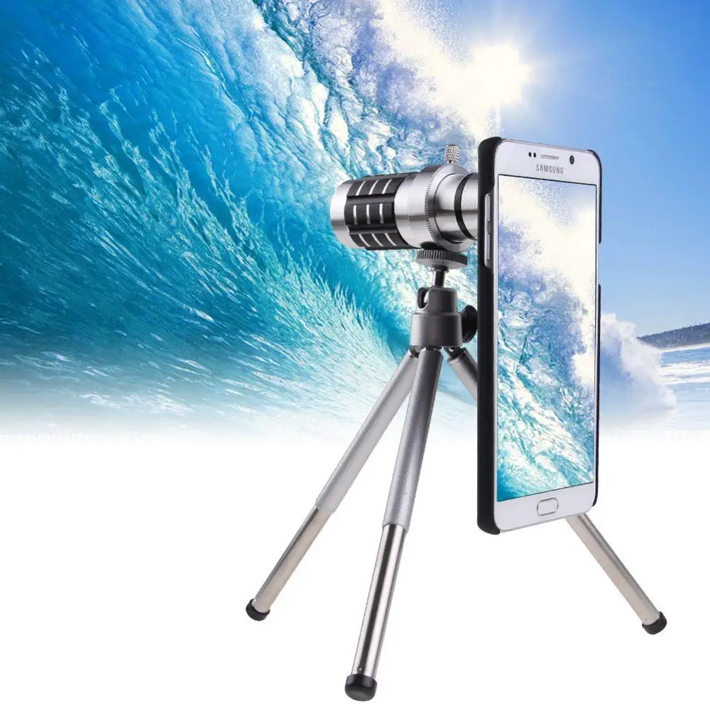 Камера 12X телефото телескоп для S8 S9 плюс Чехол цель штатив оптический телескоп объектив для Samsung Galaxy S8 S9 Плюс/Прямая