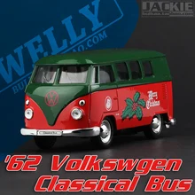 Super 1pc 1 36 11 3cm mini delicate welly Volkswagen T1 Christmas bus simulation model alloy