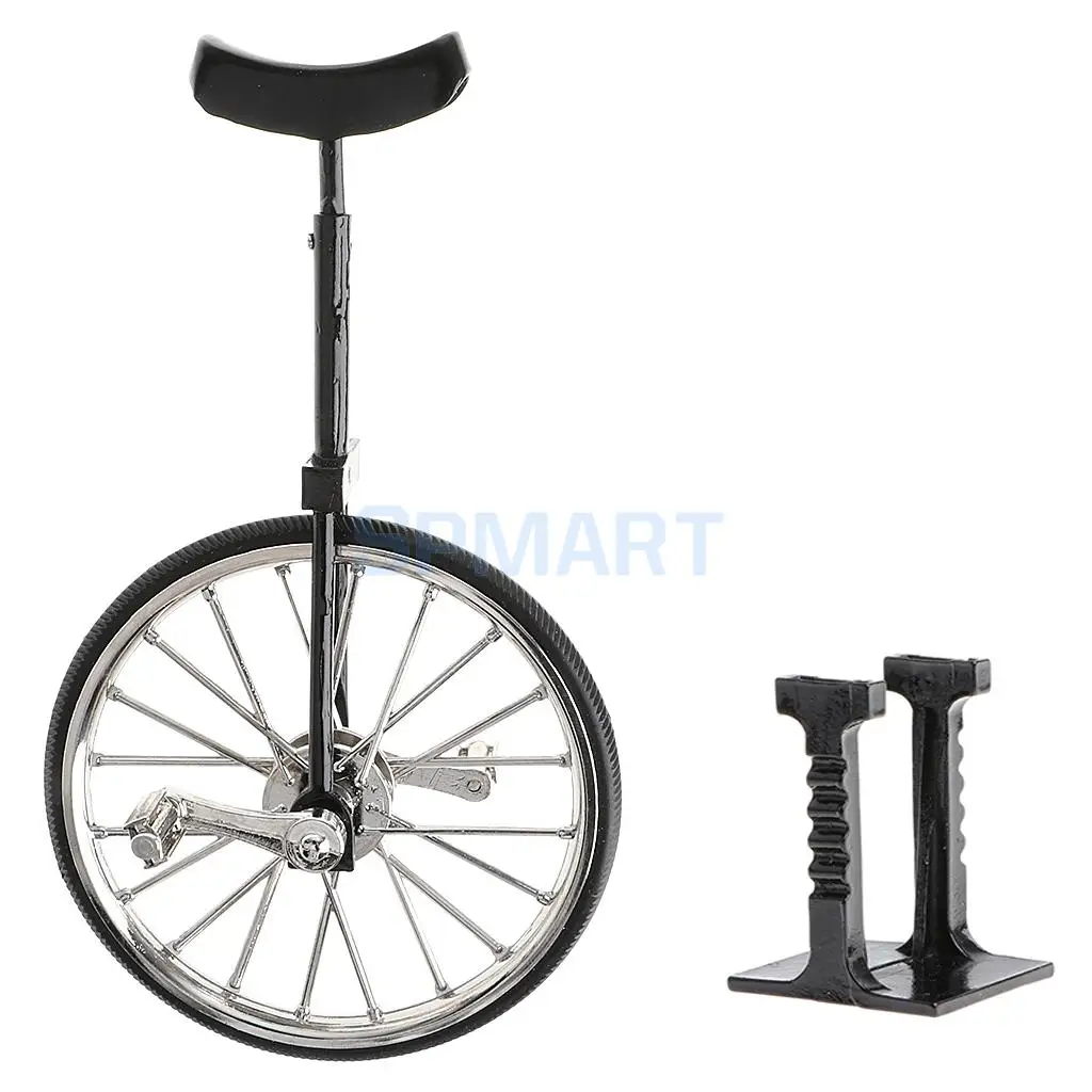1:10 Scale Alloy Diecast Racing Unicycle Bike Showcase Model Bicycle Vehicle Toy Desk Crafts Collectibles Black